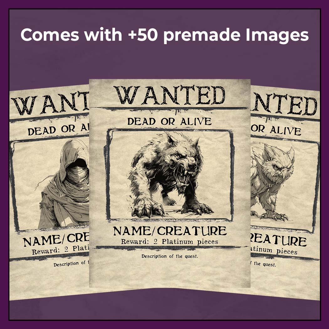Bounty Posters - Fillable PDF