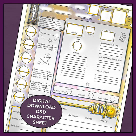 Divine Cleric - DnD 5e Cleric Character Sheet - Armor Class