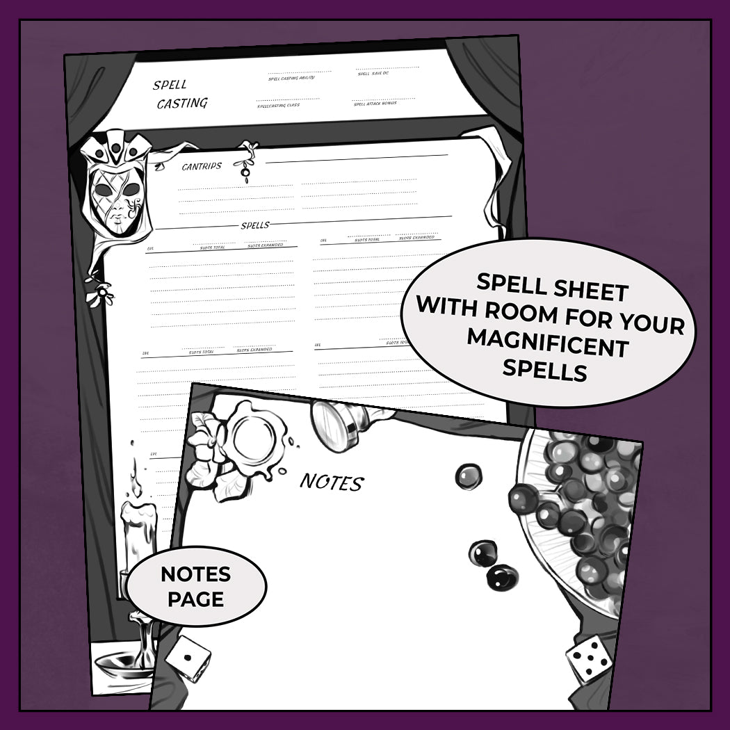 Midnight Melody - DnD 5e Bard Character Sheet