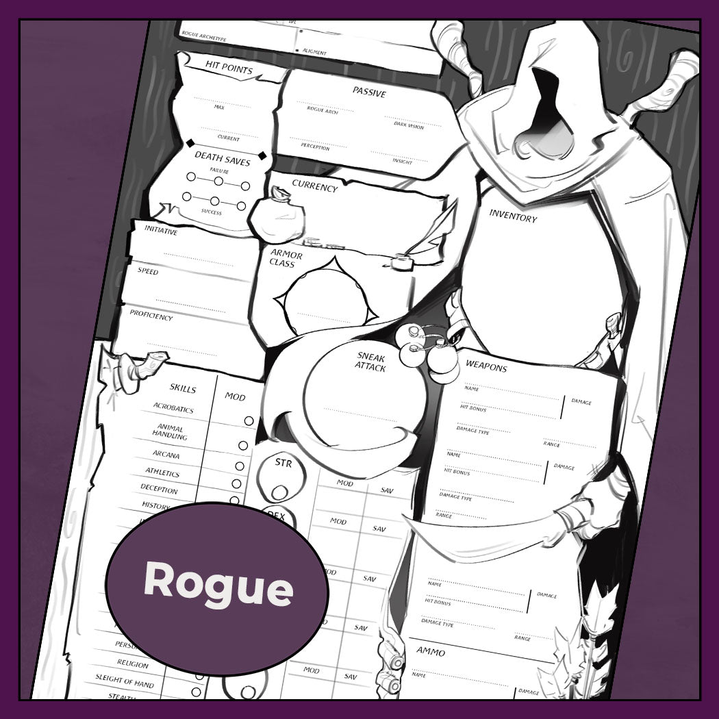 D&D 5e Rogue Character Sheet