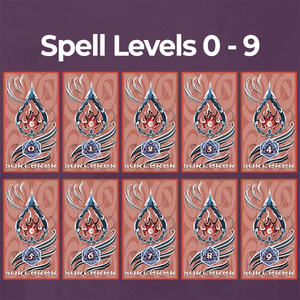 Sorcerer Spell Cards - Form Fillable Blank PDF - Armor Class