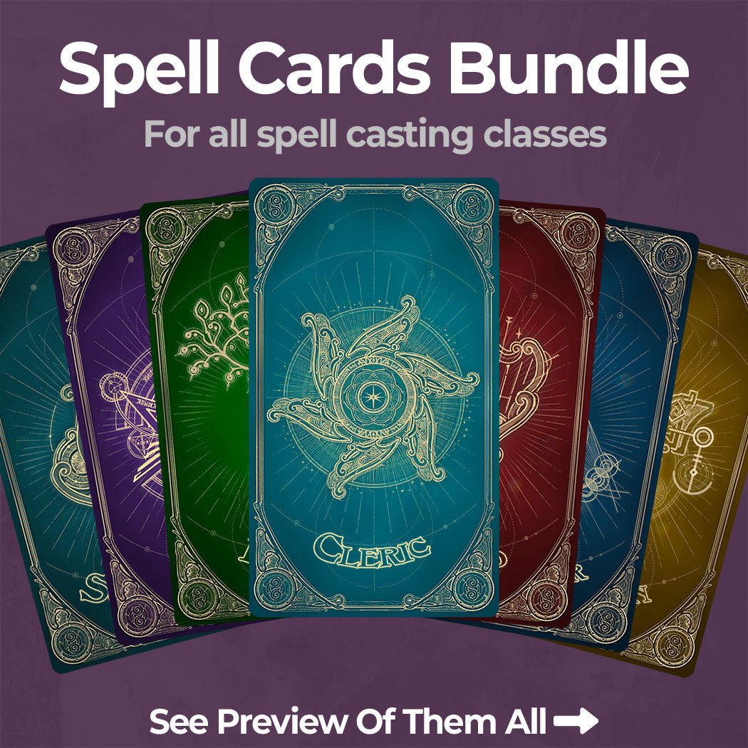 D&D 5e Spell Card Bundle - Printable, Fillable PDF