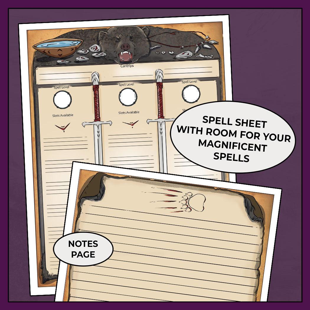 D&D 5e Barbarian Character Sheet, Barbarian Rage - Fillable PDF – Armor ...