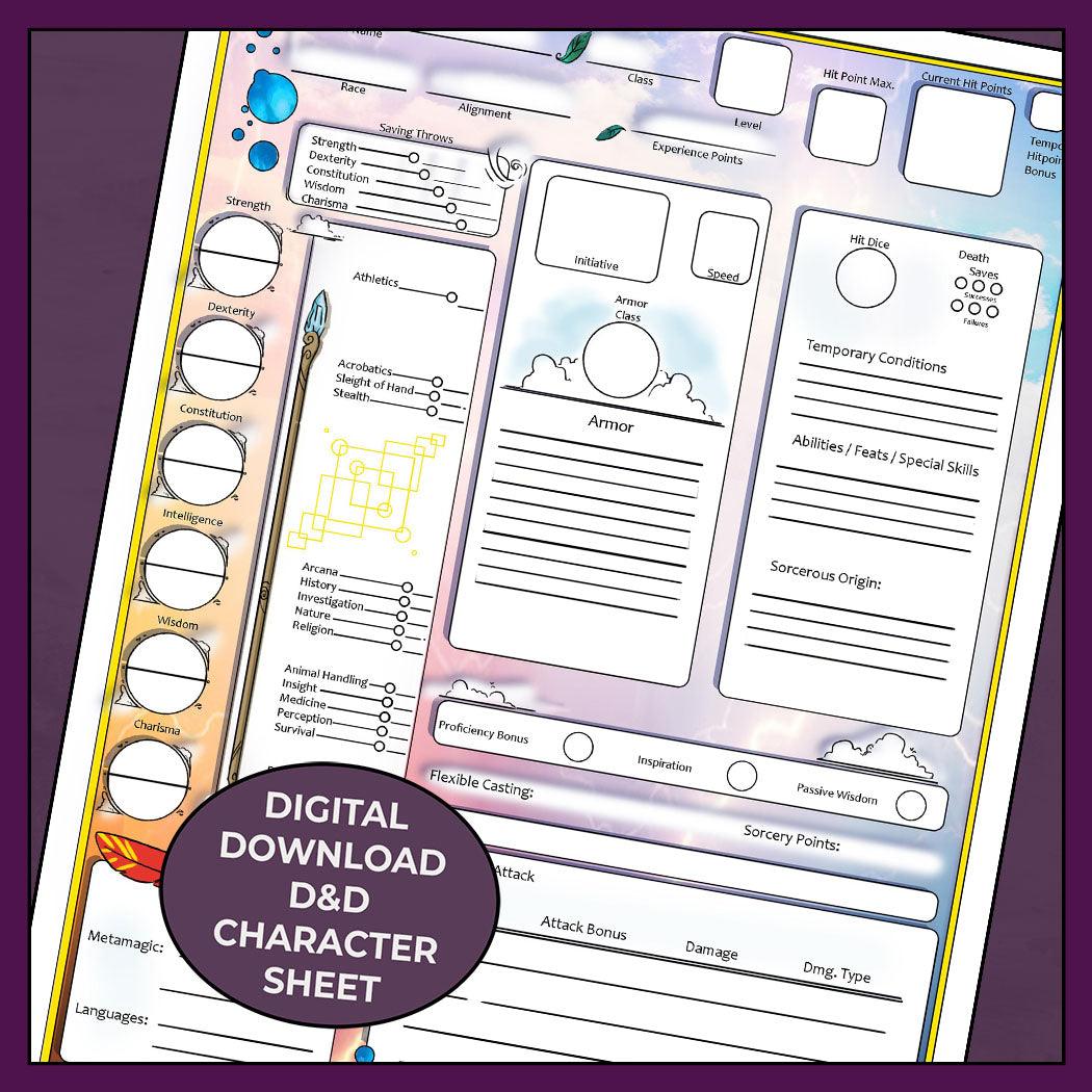 Chosen Sorcerer - DnD 5e Sorcerer Character Sheet - Armor Class