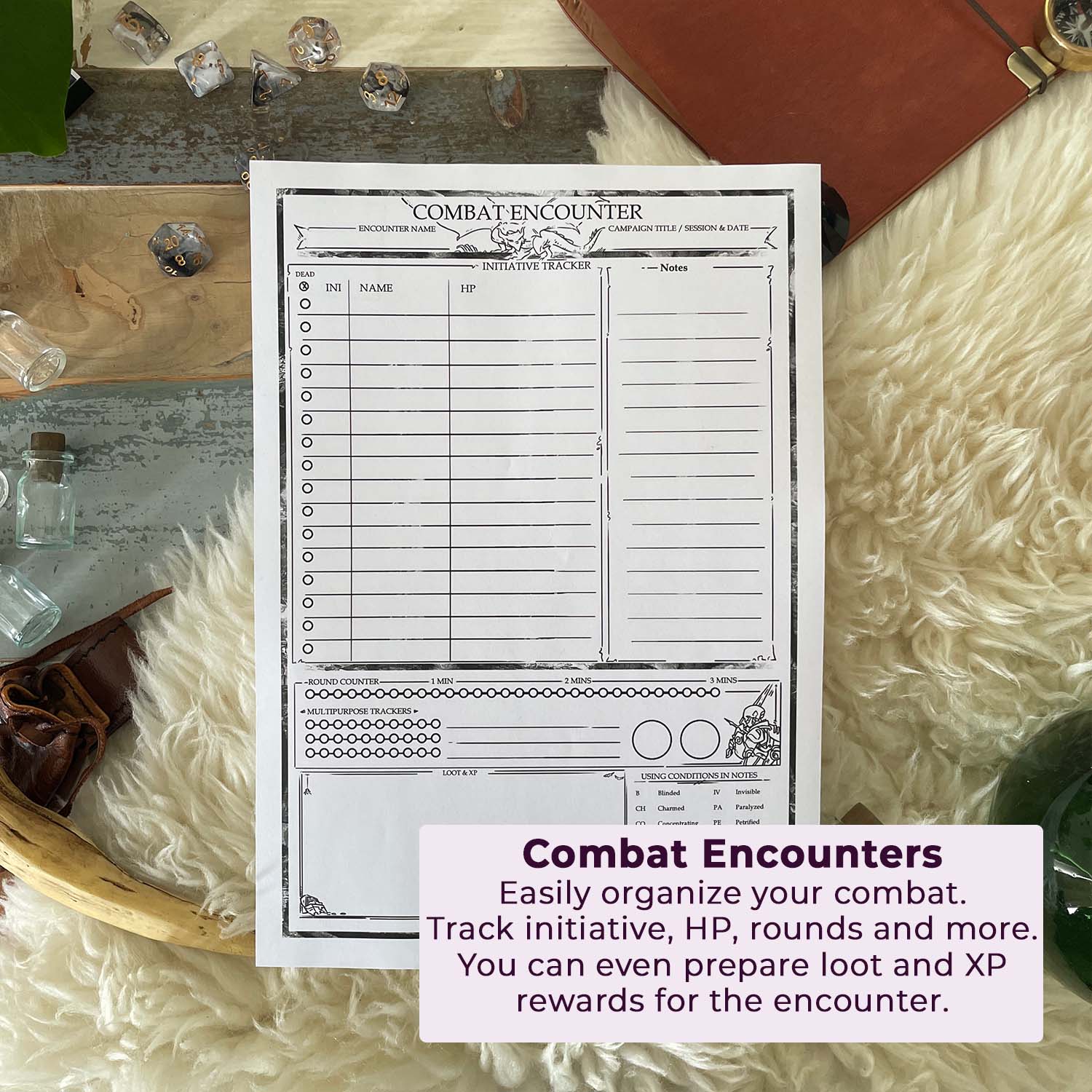 D&D Combat Encounter PDF Sheets for Dungeons Masters