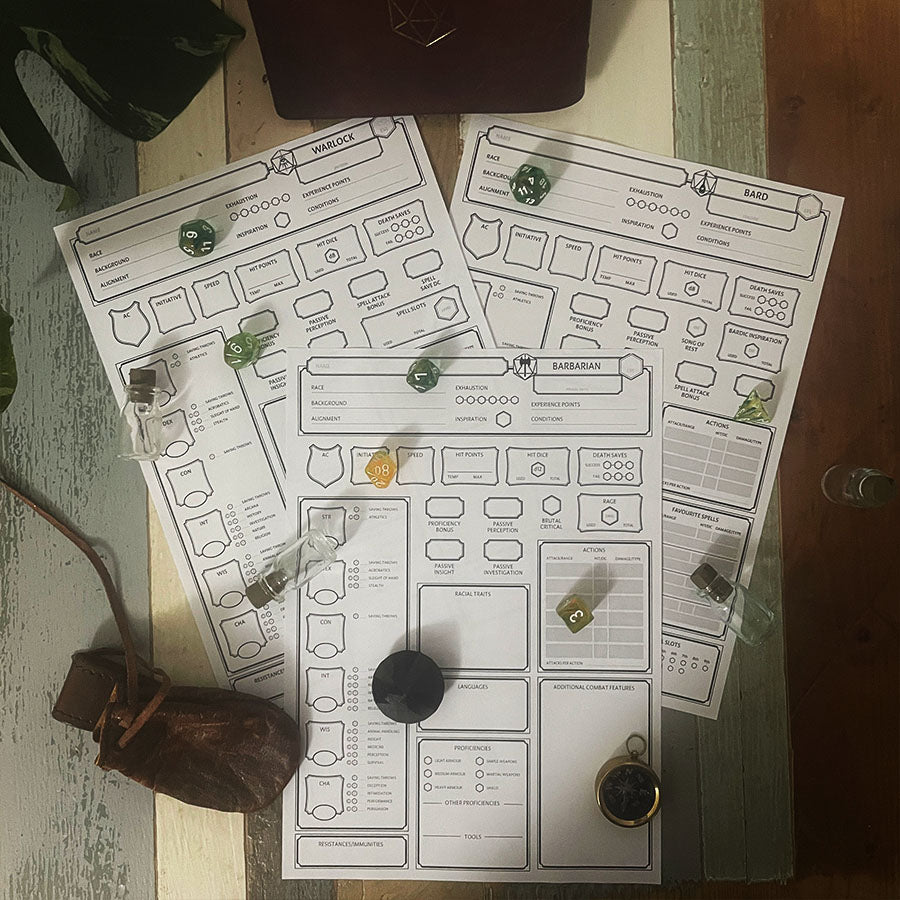 Clarity - Character Sheets Pack - Fillable PDF