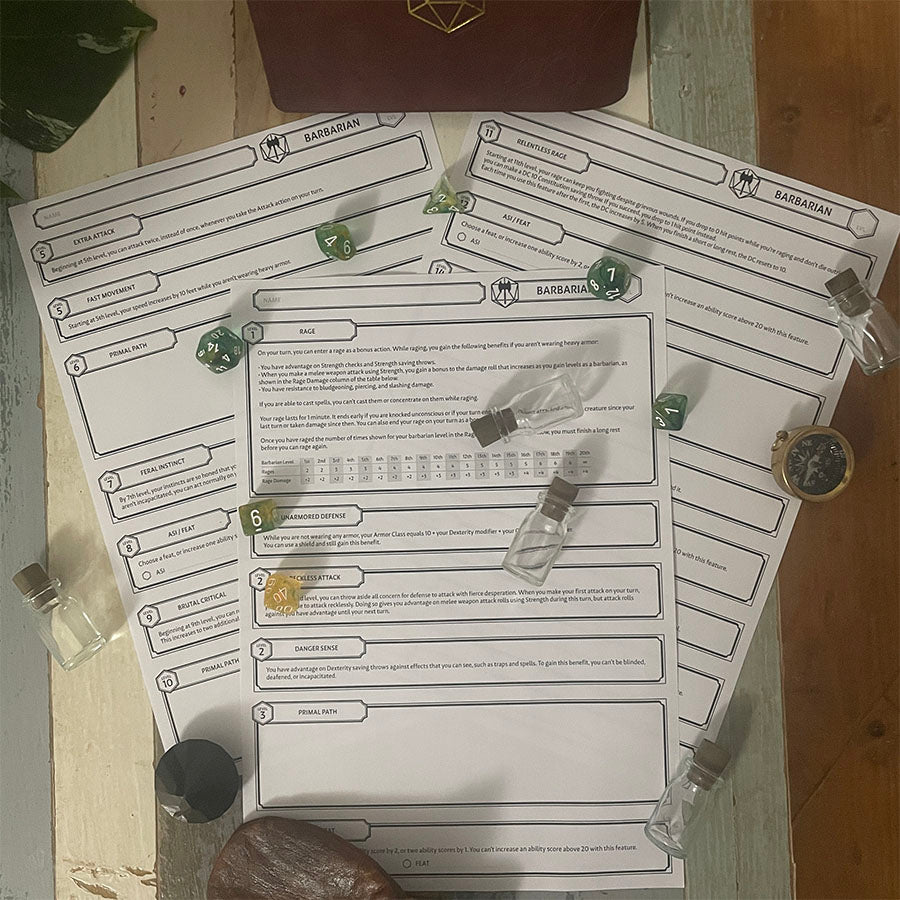 Clarity - Character Sheets Pack - Fillable PDF