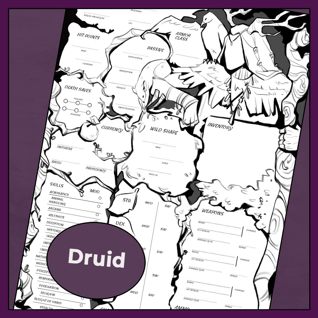 D&D 5e Druid Character Sheet
