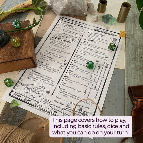 Player's Cheat Sheet | D&amp;D 5e Guide For Beginners | PDF