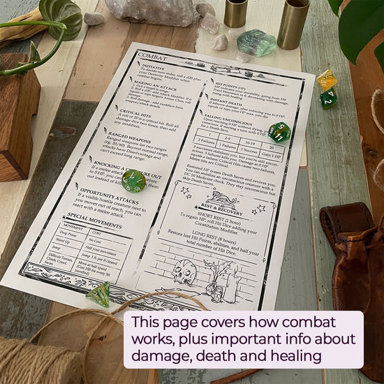 Player's Cheat Sheet | D&amp;D 5e Guide For Beginners | PDF