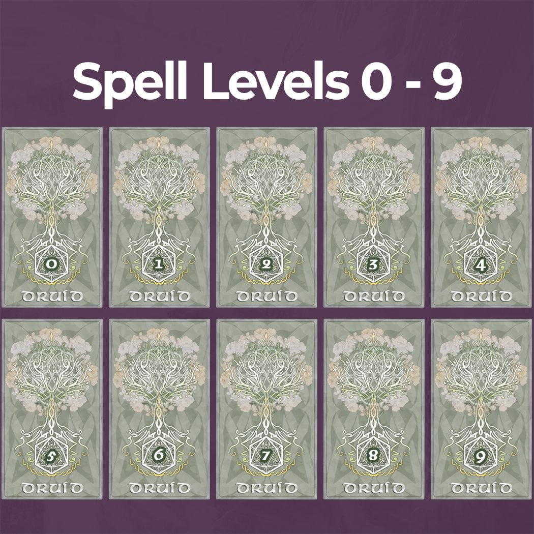 Druid Spell Cards - Form Fillable Blank PDF - Armor Class