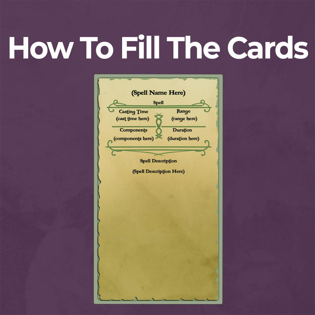 Druid Spell Cards - Form Fillable Blank PDF - Armor Class