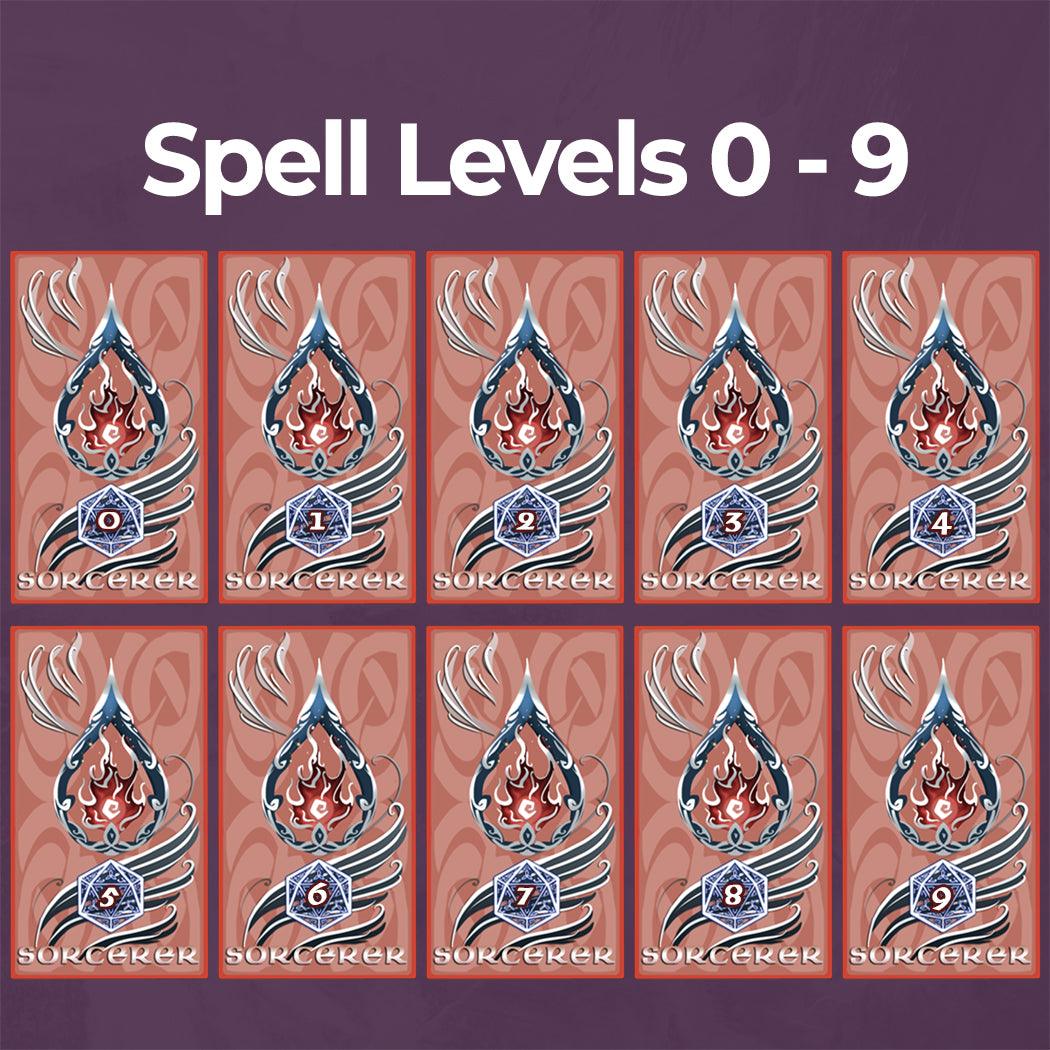 Sorcerer Spell Cards - Form Fillable Blank PDF - Armor Class