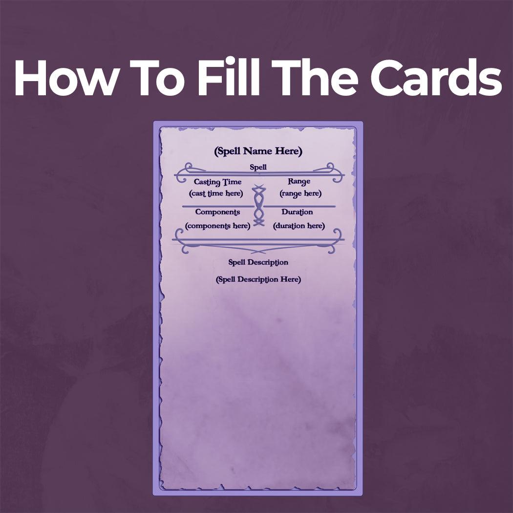 Wizard Spell Cards - Form Fillable Blank PDF - Armor Class